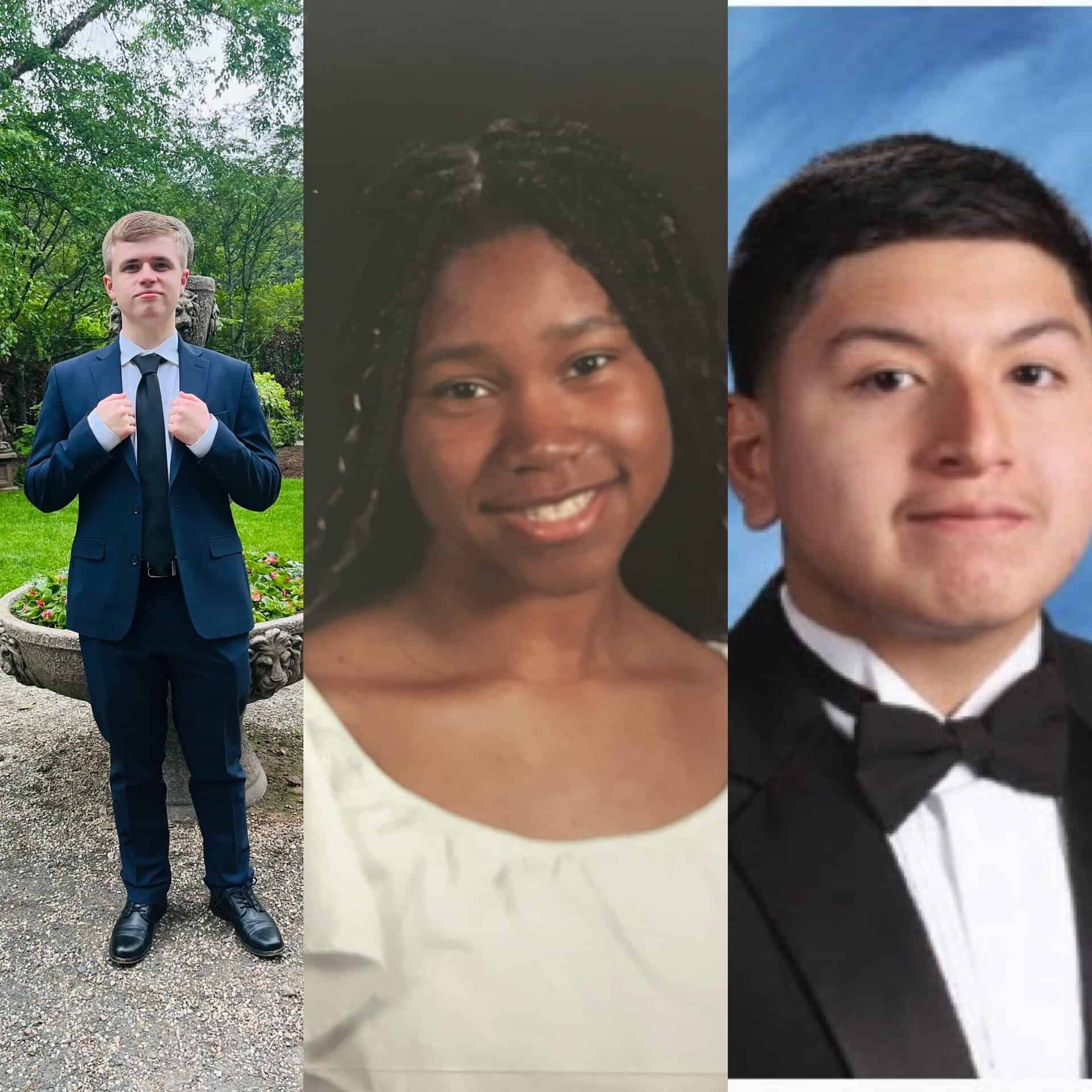 Diverse group of students in formal attire for school event or graduation.