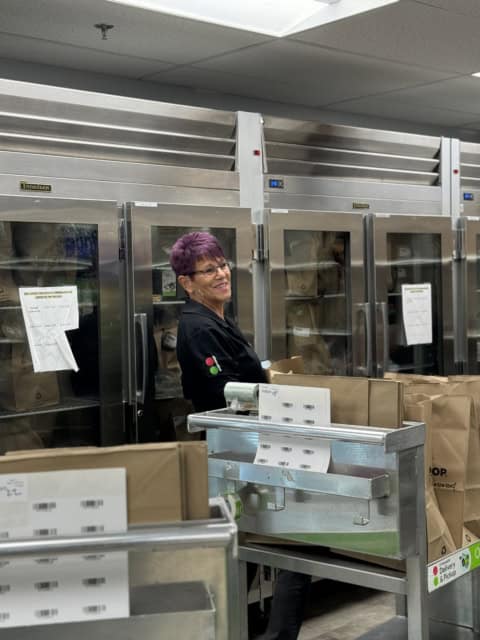 Stop & Shop worker in a food-service area.