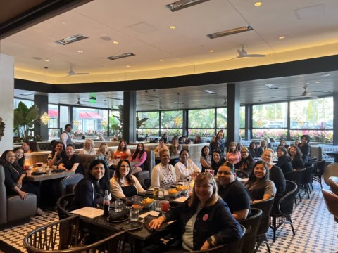 UFCW Women's Network members gathered at a restaurant.